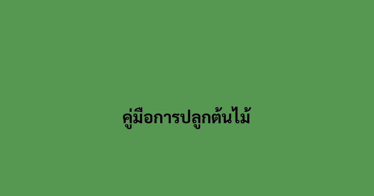 คู่มือการปลูกต้นไม้